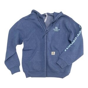 Quiet Storm Surf Shop Fleece Hoodie Blue Hooded Zip Sweatshirt Jacket Men's S